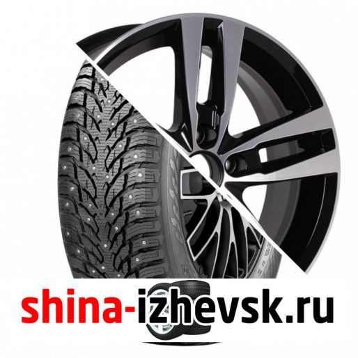 Колесо в сборе Nokian Hakkapeliitta 9 SUV 215/65 R16 T 102 + КиК Rassvet-оригинал 6.5xR16 5×112 ET46 DIA57.1 Черный глянцевый с полированными элементами лицевой поверхности в Ижевске